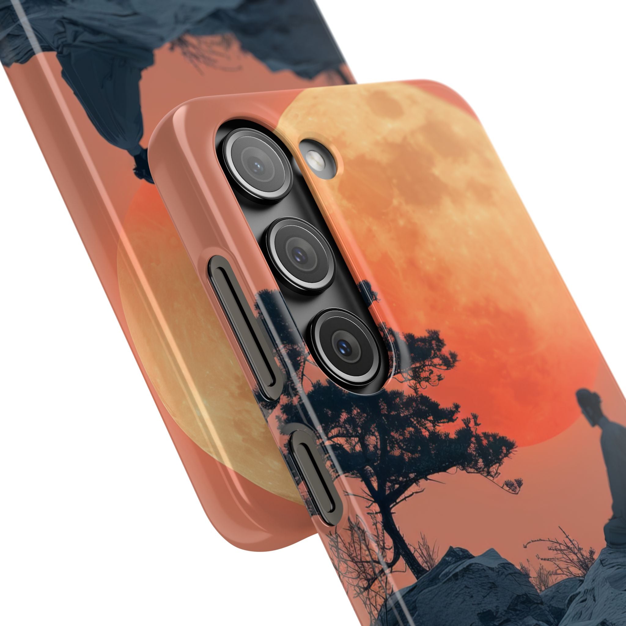 Zen Tranquility Under a Red Moon Samsung S23 - Slim Phone Case