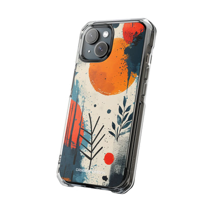 Orange Blue Splash - Clear Impact iPhone 15 Phone Case