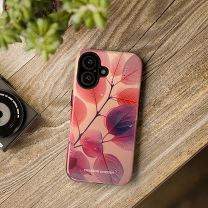 Pink Serenity Leaf Design - Tough iPhone 16 Phone Case