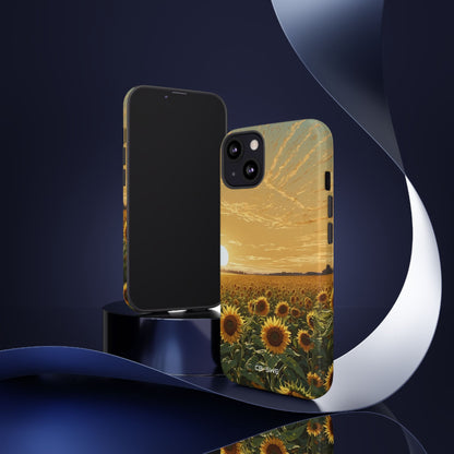 Sunflowers Embrace Sunset - iPhone Case