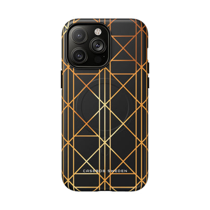 Golden Geometric Elegance iPhone 14 | Tough+ Phone Case