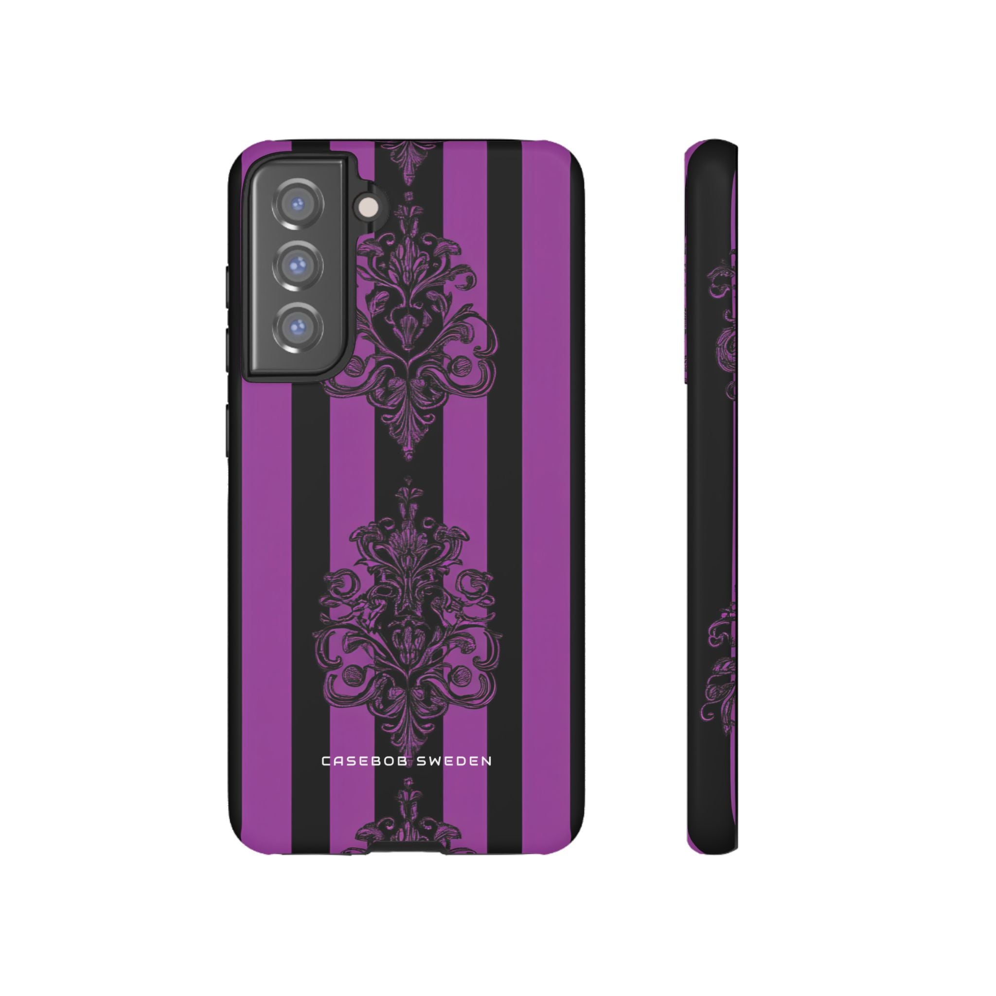 Gothic Elegance with Vertical Stripes and Ornamental Motifs  Samsung S21 - Tough Phone Case