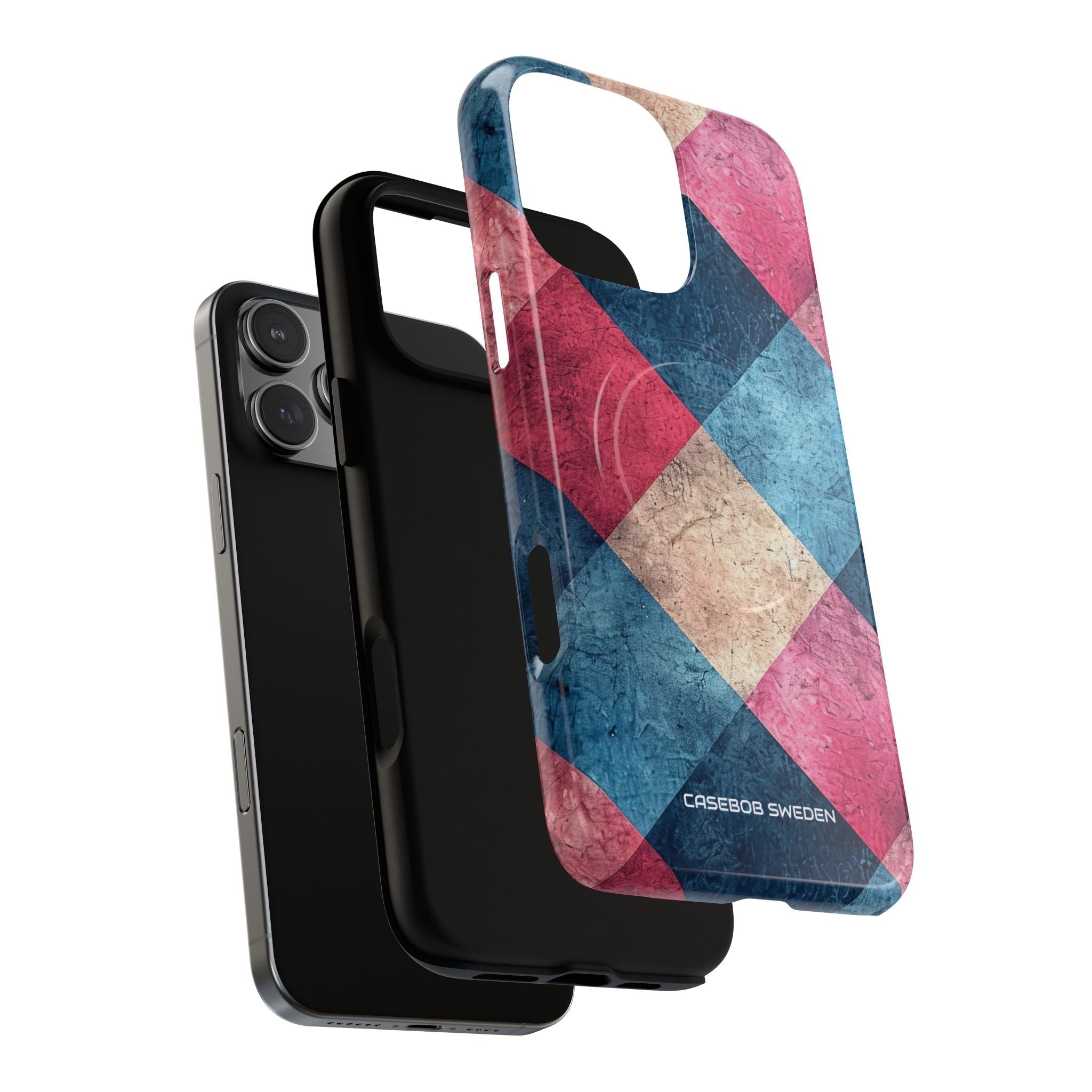 Bold Geometric Squares - Tough + MagSafe® iPhone 16 Phone Case