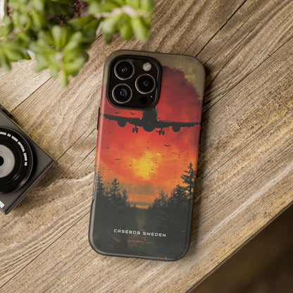 Vintage Sunset Airplane Silhouette iPhone 16 - Tough Phone Case