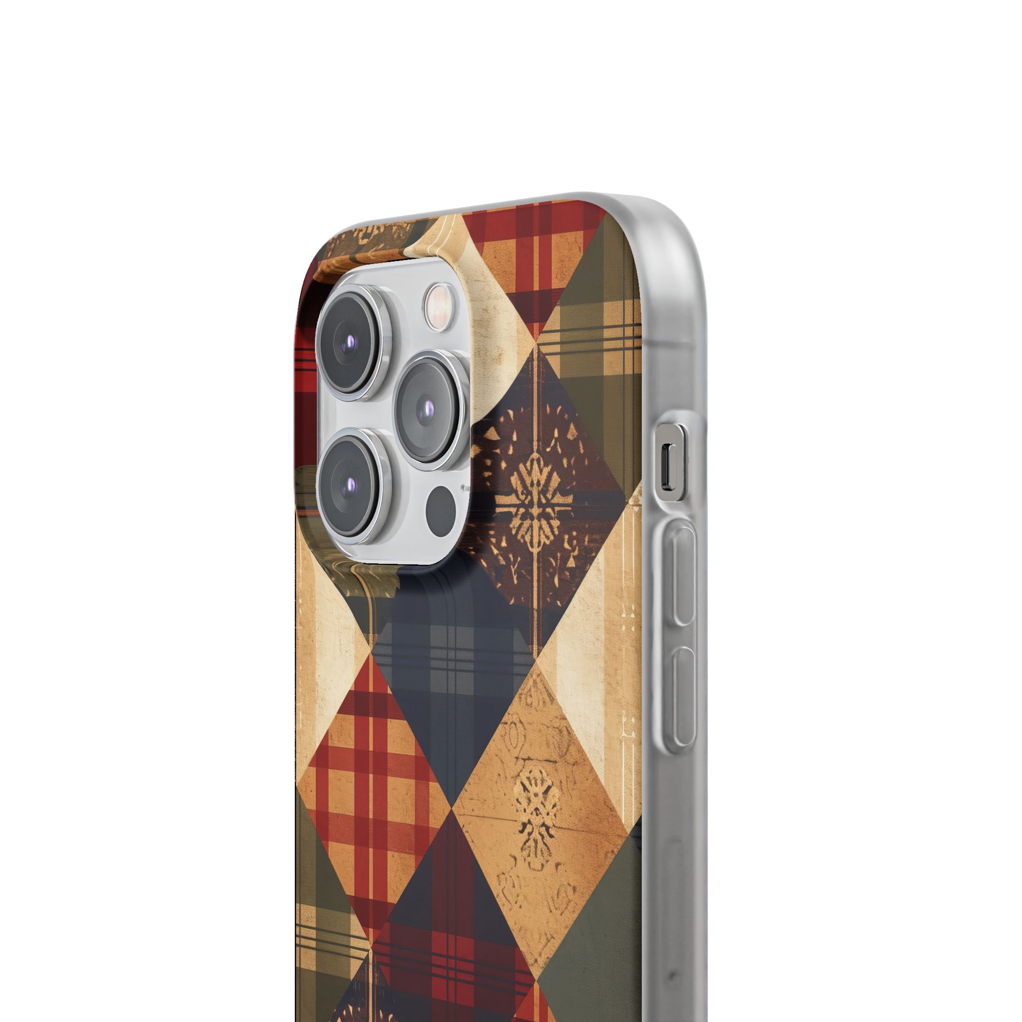 Rustic Geometric Patchwork Harmony iPhone 14 - Flexi Phone Case