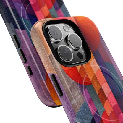 Purple Orange Abstract - Tough + MagSafe® iPhone 16 Phone Case