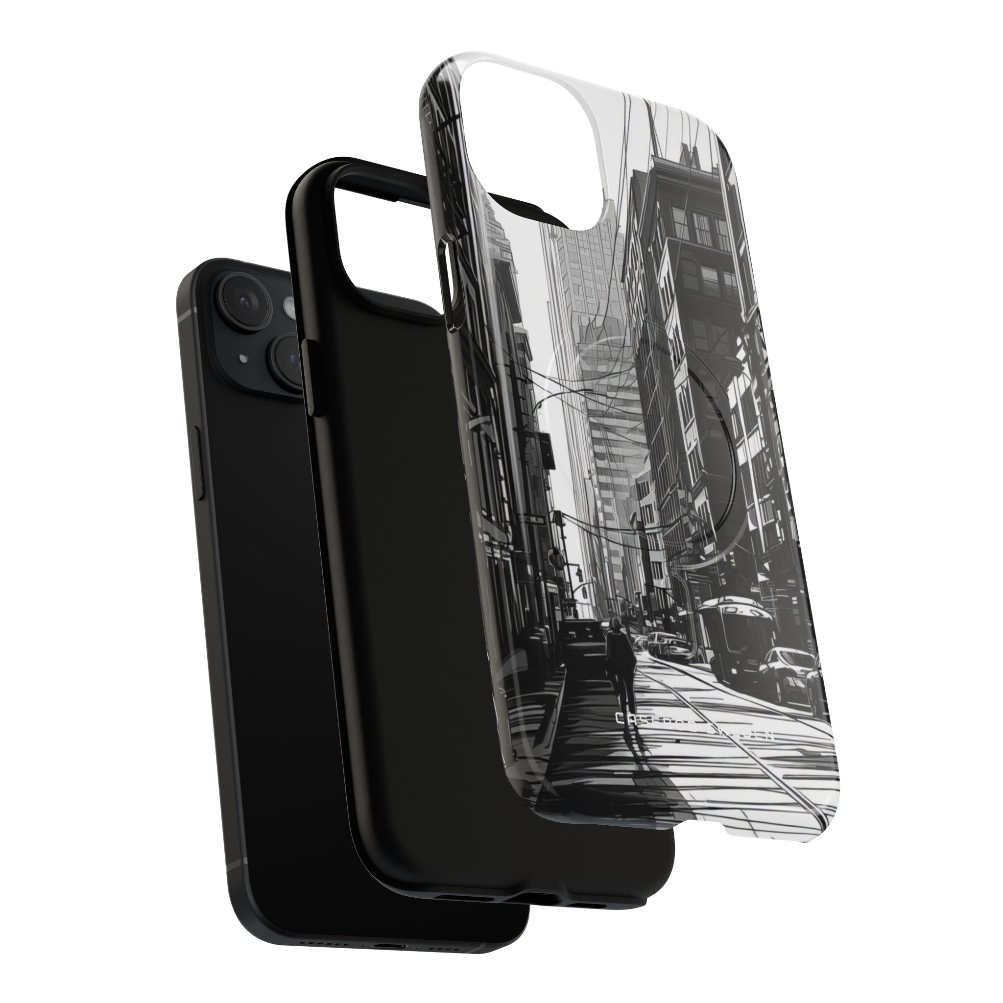 Urban Cityscape Line Perspective iPhone 15 | Tough+ Phone Case