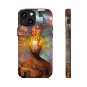 Man with burning mind - Protective Phone Case