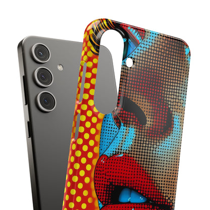 Yellow Red Pop Art Portrait - Slim Samsung S24 Phone Case