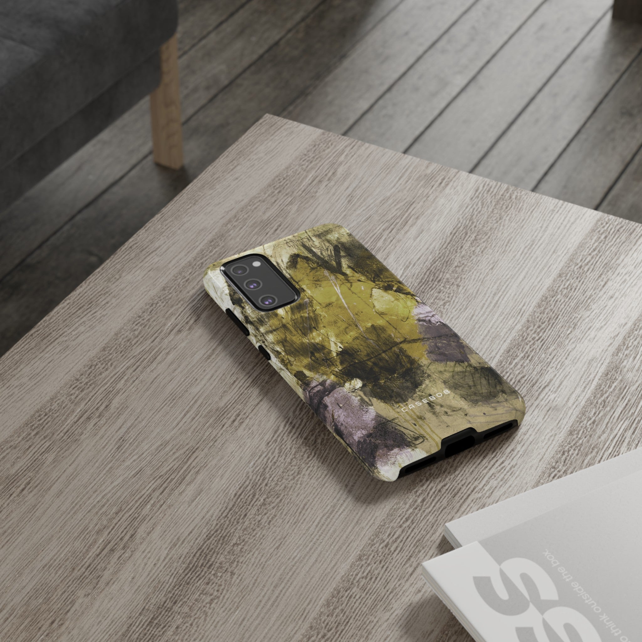 Yellow Grunge Art Phone Case - Protective Phone Case