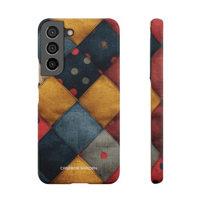 Blue Red Patchwork - Slim Samsung S22 Phone Case