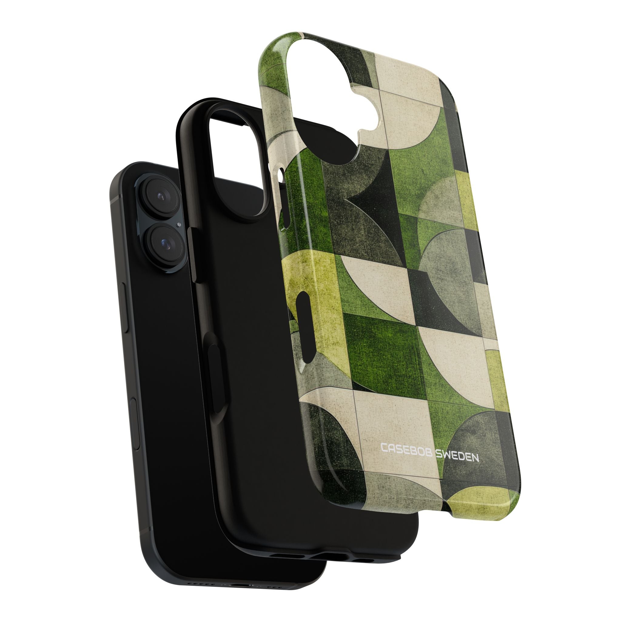 Green Geometric Harmony - Tough iPhone 16 Phone Case