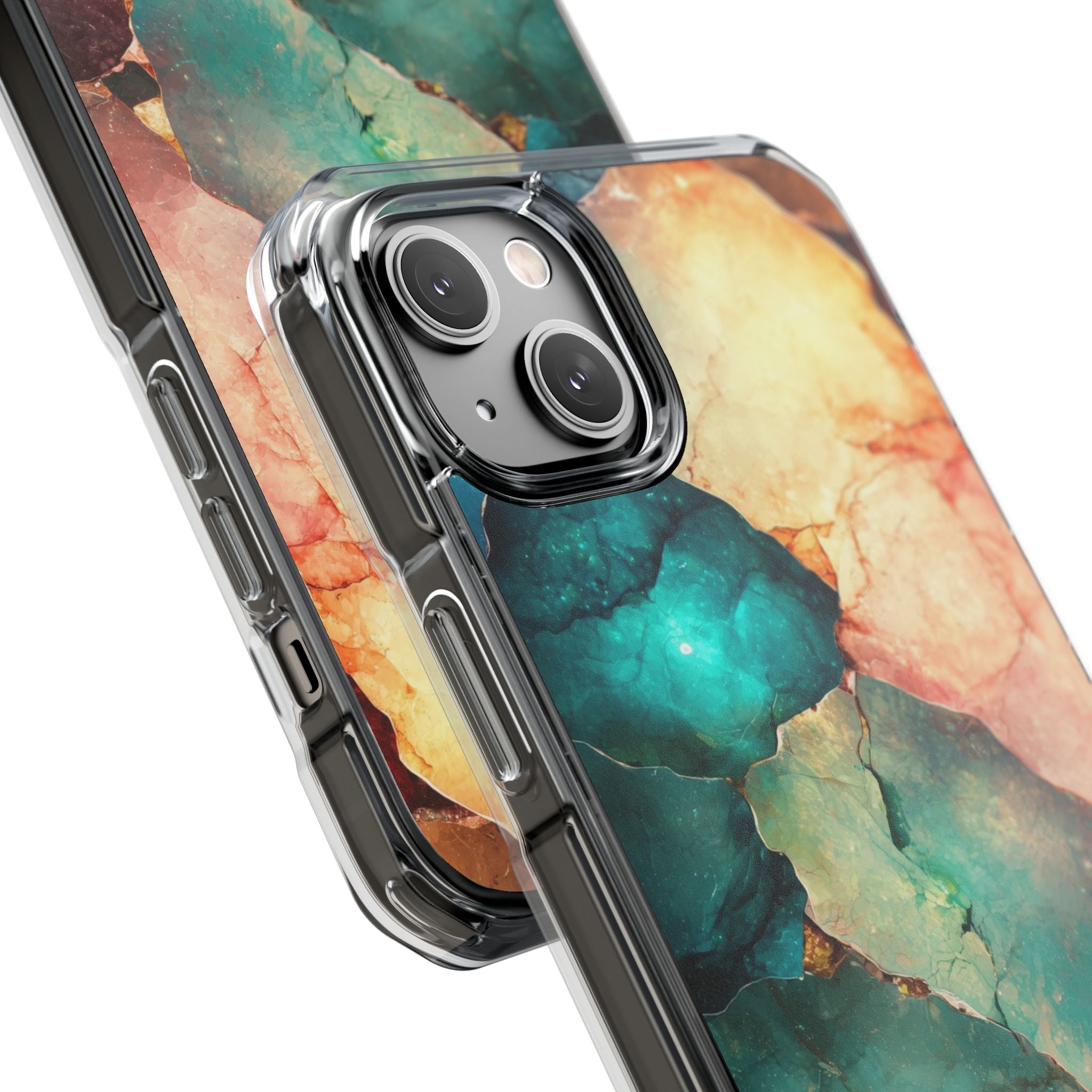 Teal Mosaic Veins iPhone 14 Plus Case - Impact