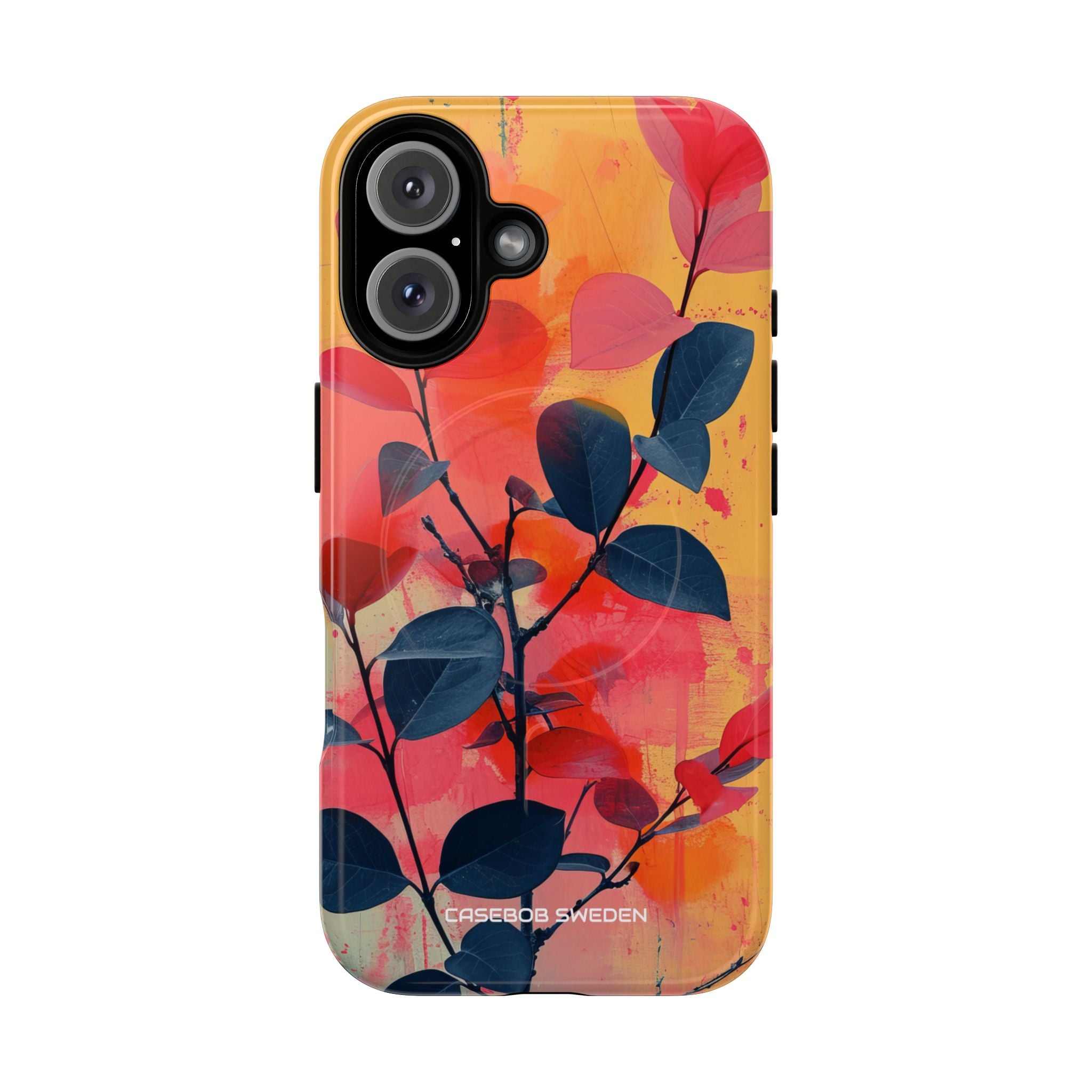 Yellow Botanical Splash - Tough + MagSafe® iPhone 16 Phone Case