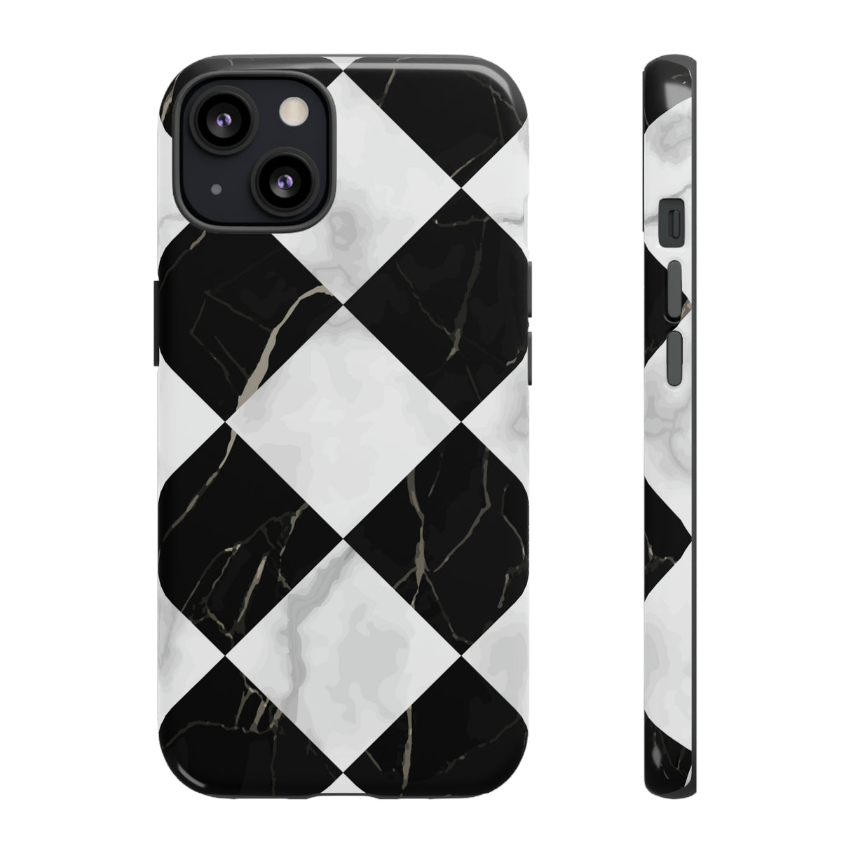 Check Marble - Protective Phone Case