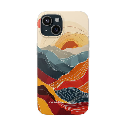 Harmonic Flow of Lines and Color iPhone 15 - Flexi Phone Case