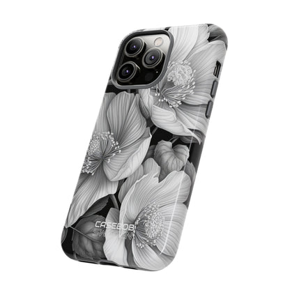 Monochrome Petal Dance iPhone 14 - Tough