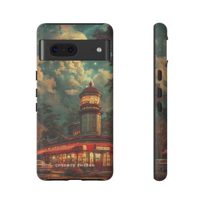 Vintage Moonlit Diner Fantasy Google Pixel 7 - Tough Phone Case