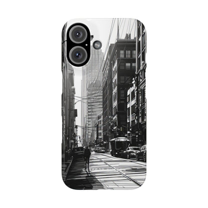 Urban Cityscape Line Perspective iPhone 16 - Slim Phone Case