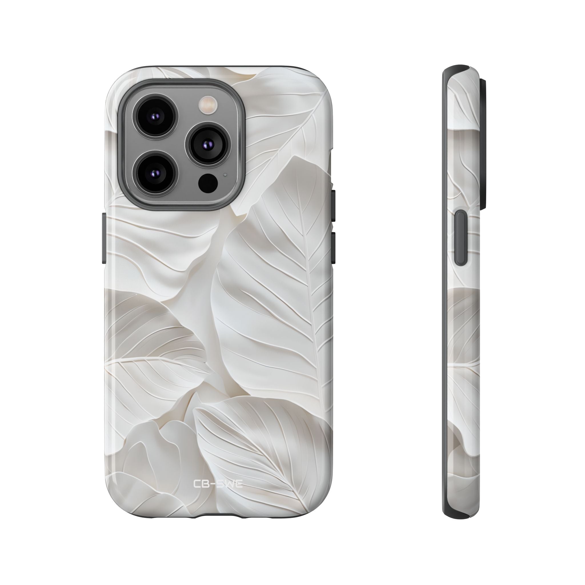 Elegant Leaf Relief - iPhone Case