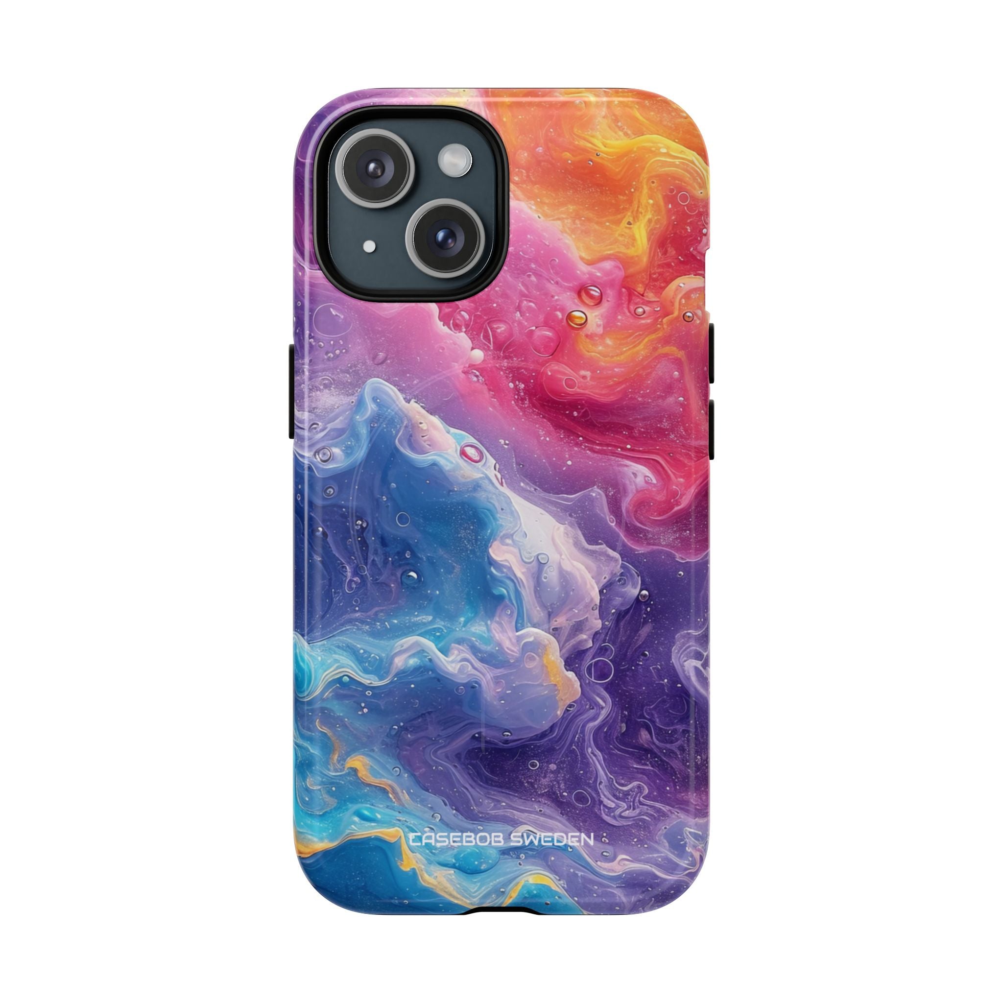 Abstract Blue Pink Waves - Tough+ iPhone 15 Phone Case