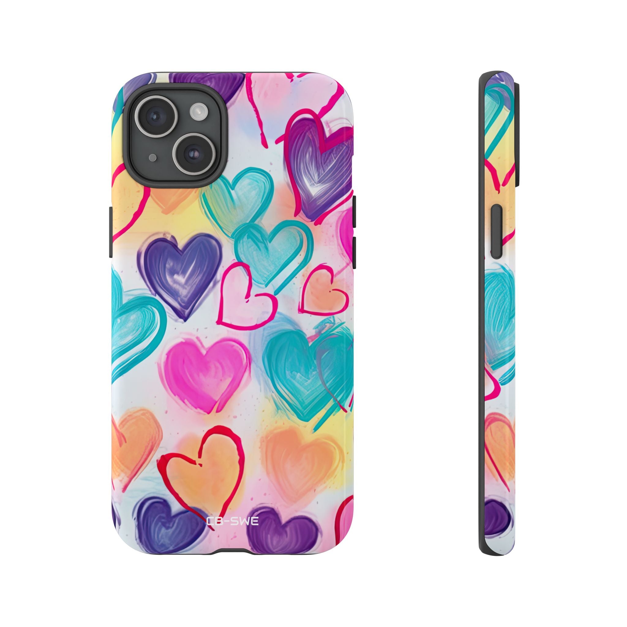 Hearts Dance Playfully - iPhone Case