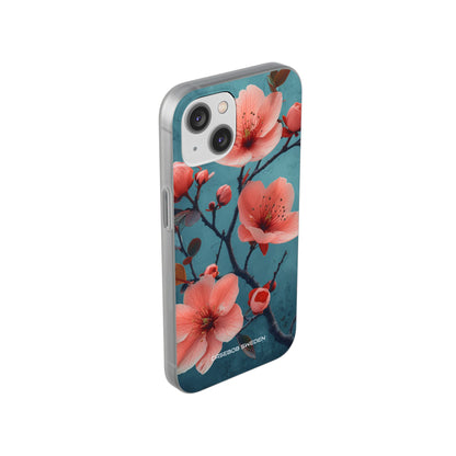 Teal Coral Blossom - Flexi iPhone 14 Phone Case