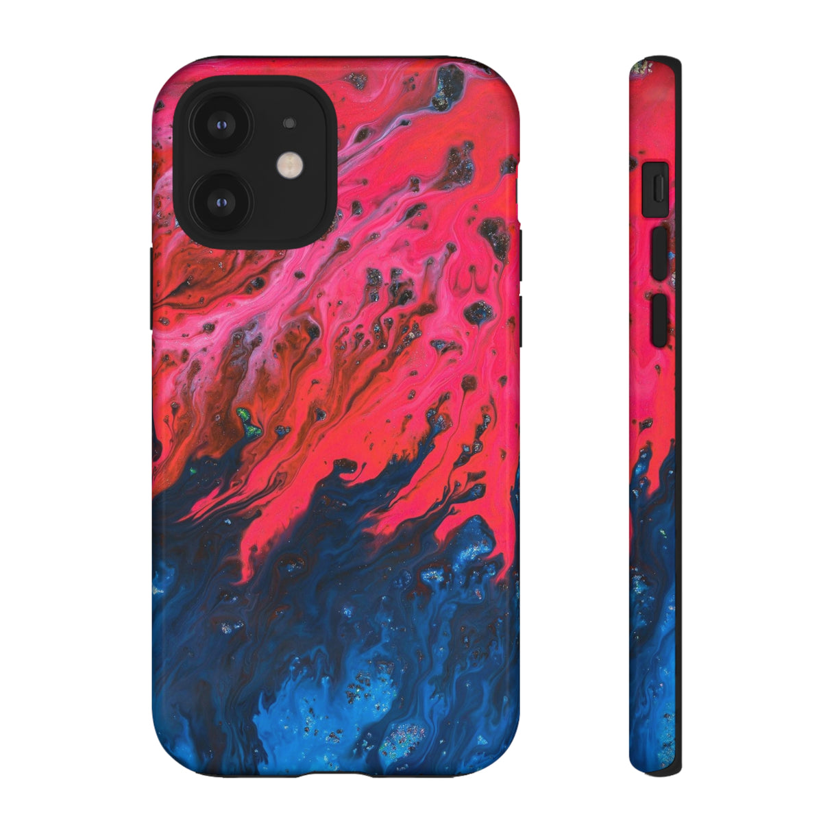 Bright Pink River Ink Art iPhone Case (Protective) iPhone 12 Glossy Phone Case