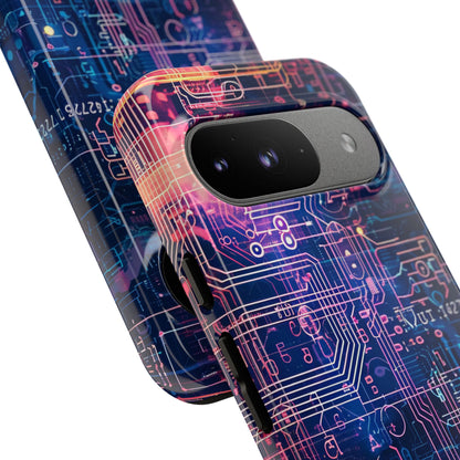 Neon Circuit Gradient Google Pixel 9 - Tough Phone Case