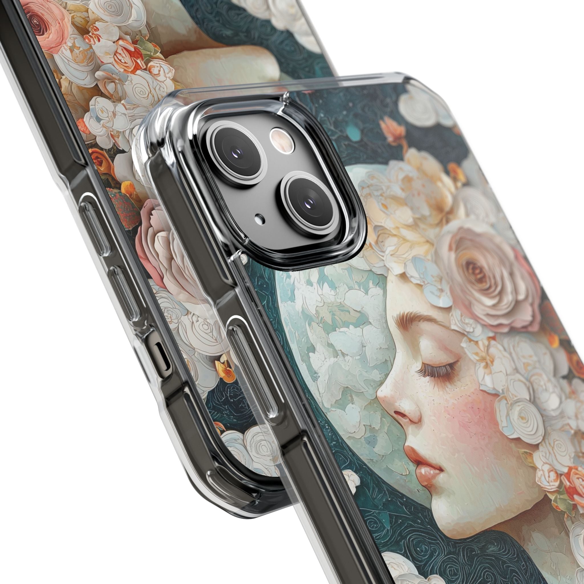 Moon Embraces Flowers iPhone Case - Impact