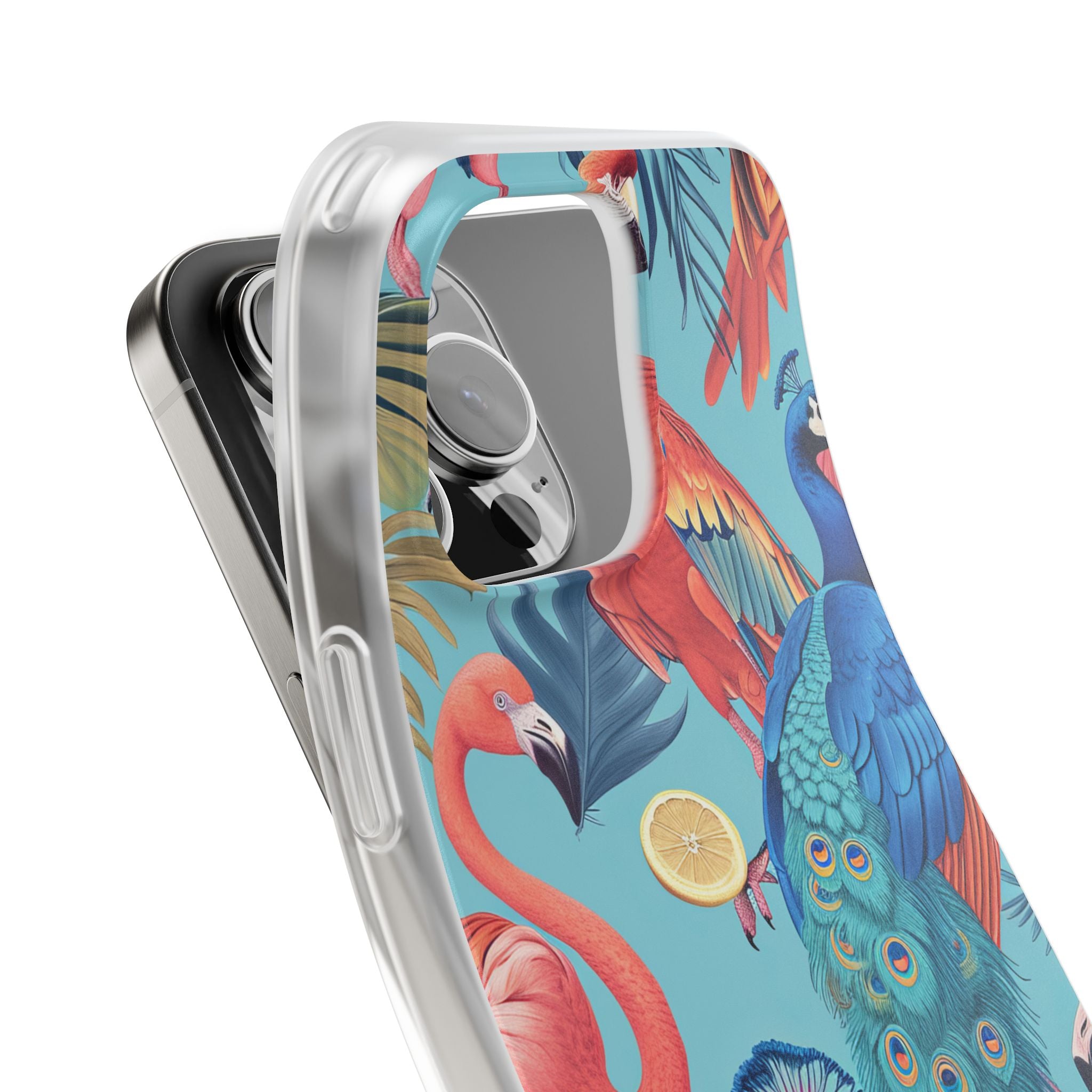 Tropical Flamingo Bliss - Flexi iPhone 16 Phone Case