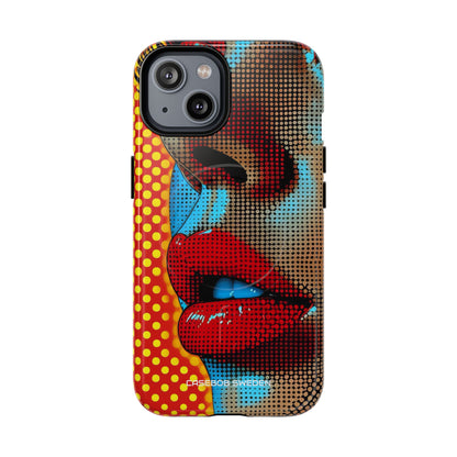 Yellow Red Pop Art Portrait - Tough + MagSafe® iPhone 14 Phone Case