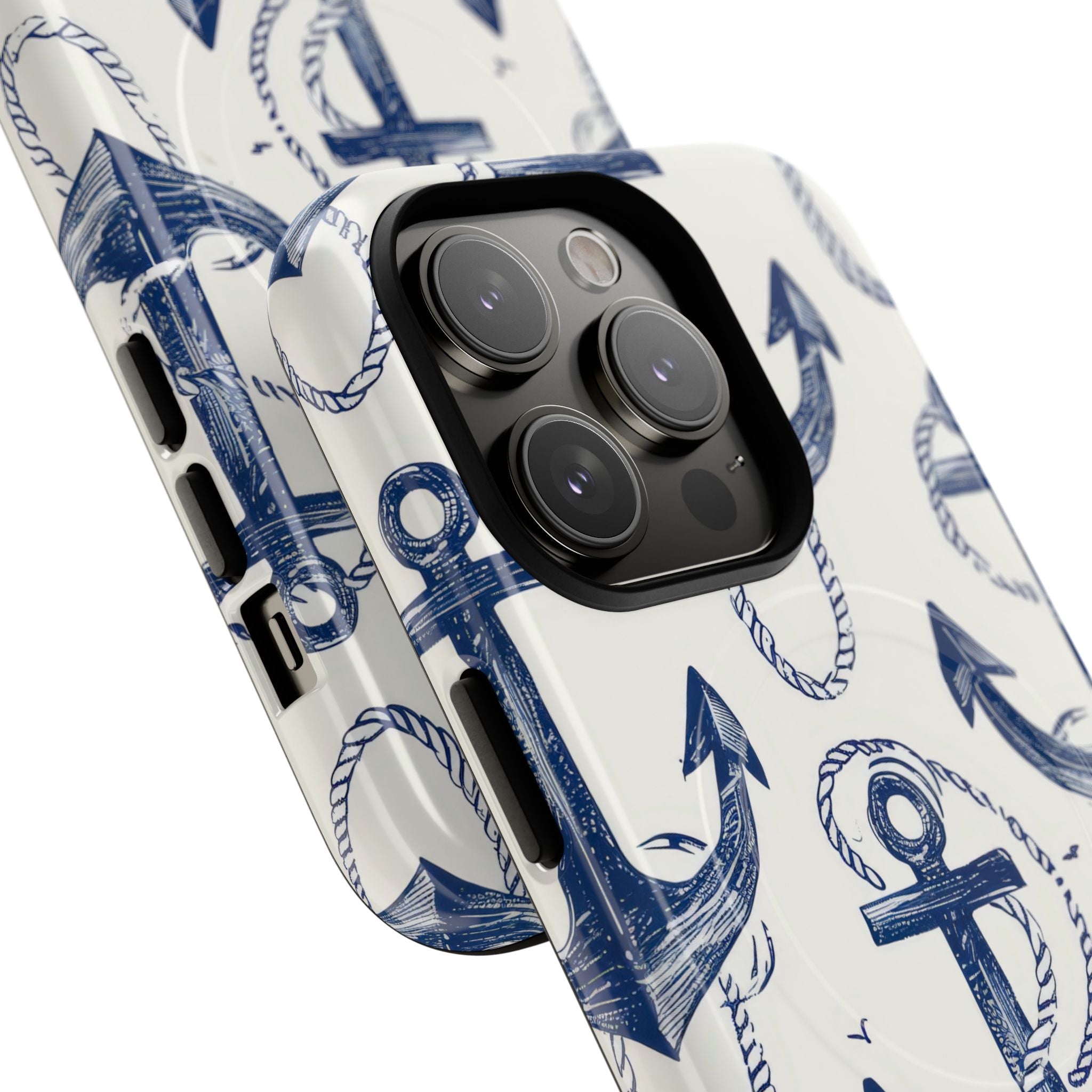 Navy Anchor Loop iPhone 14 Pro Case - Tough+