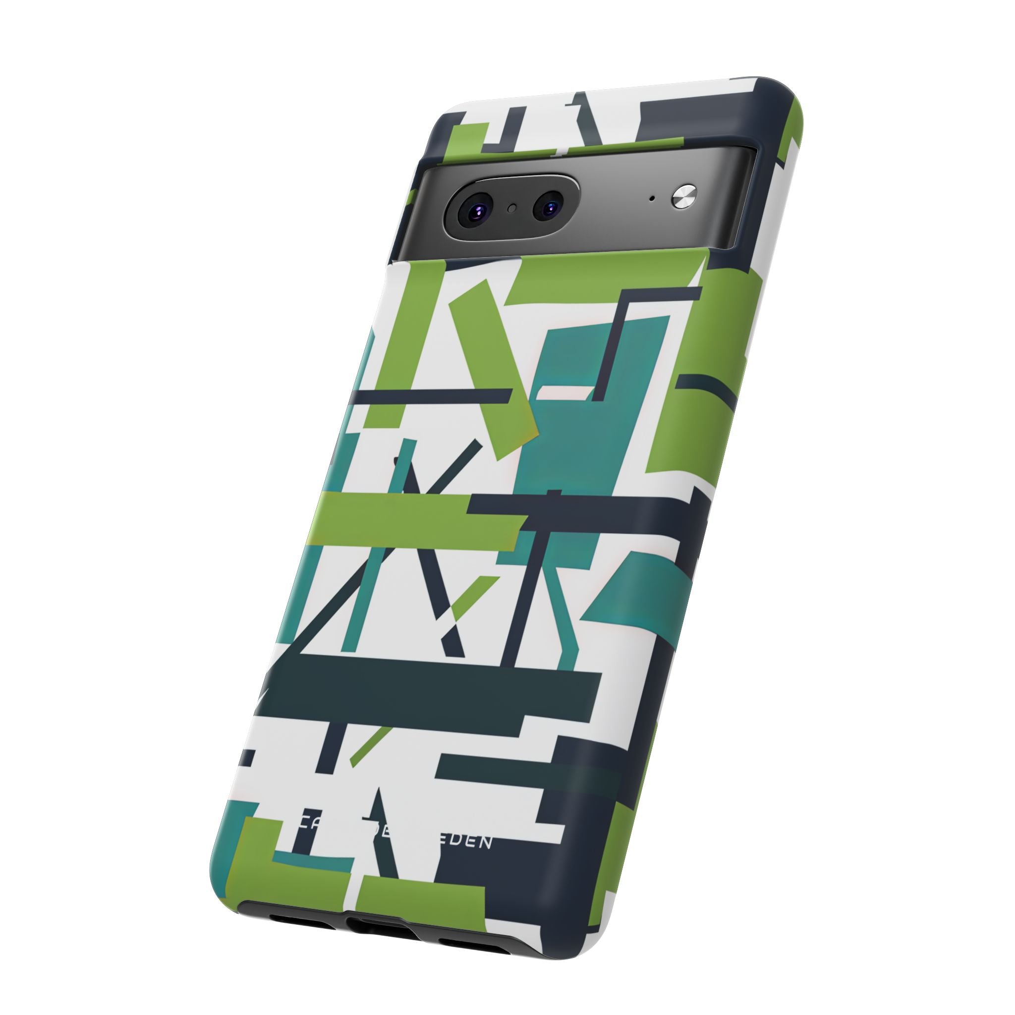 Green Geometry Glide Google Pixel 7 - Tough Phone Case