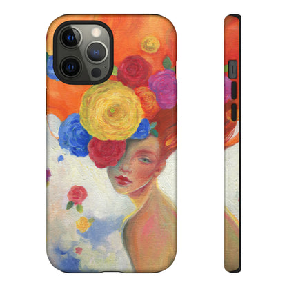 Oil Painting - Woman and Flowers - Protective Phone Case