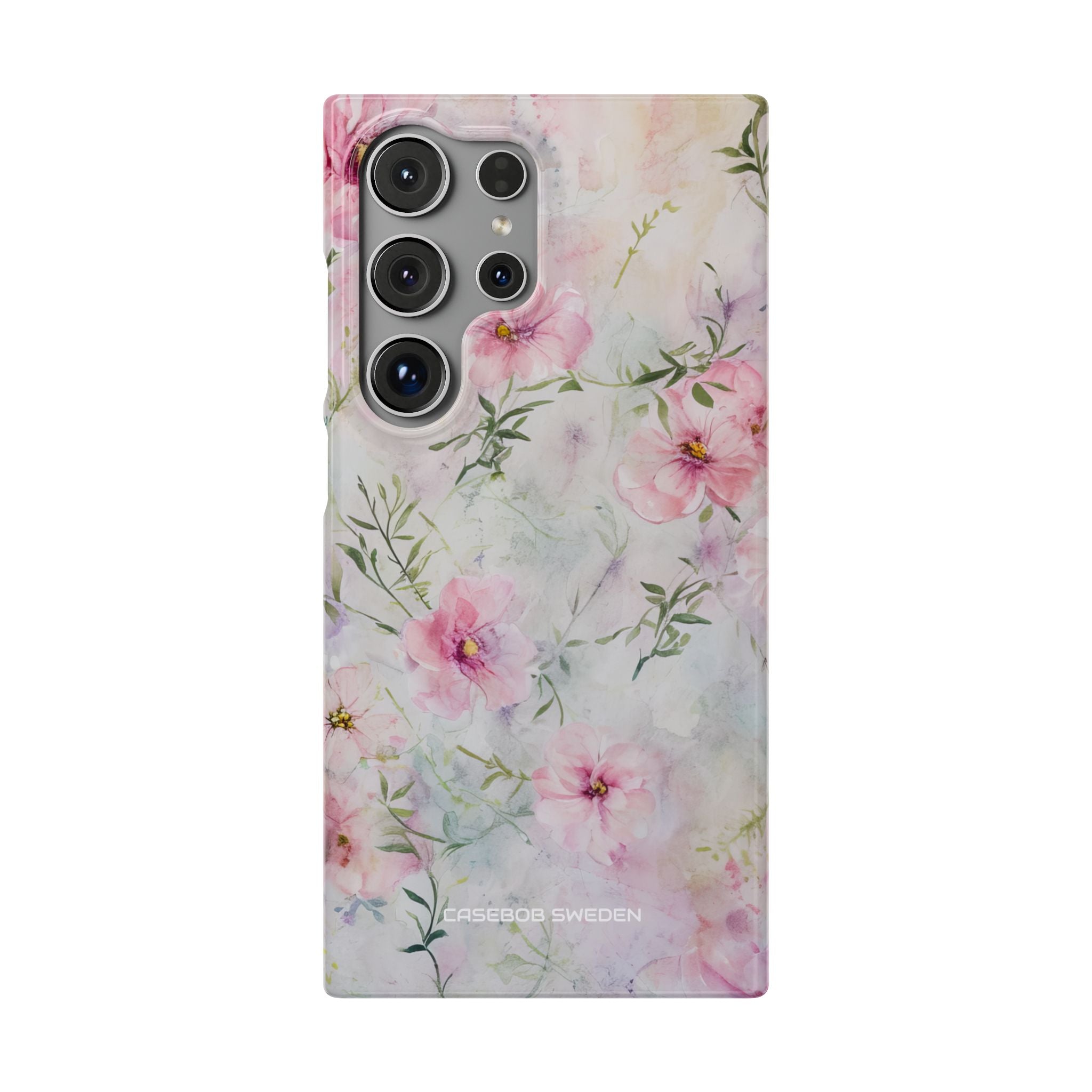 Pink Floral Watercolor Decor - Slim Samsung S24 Phone Case