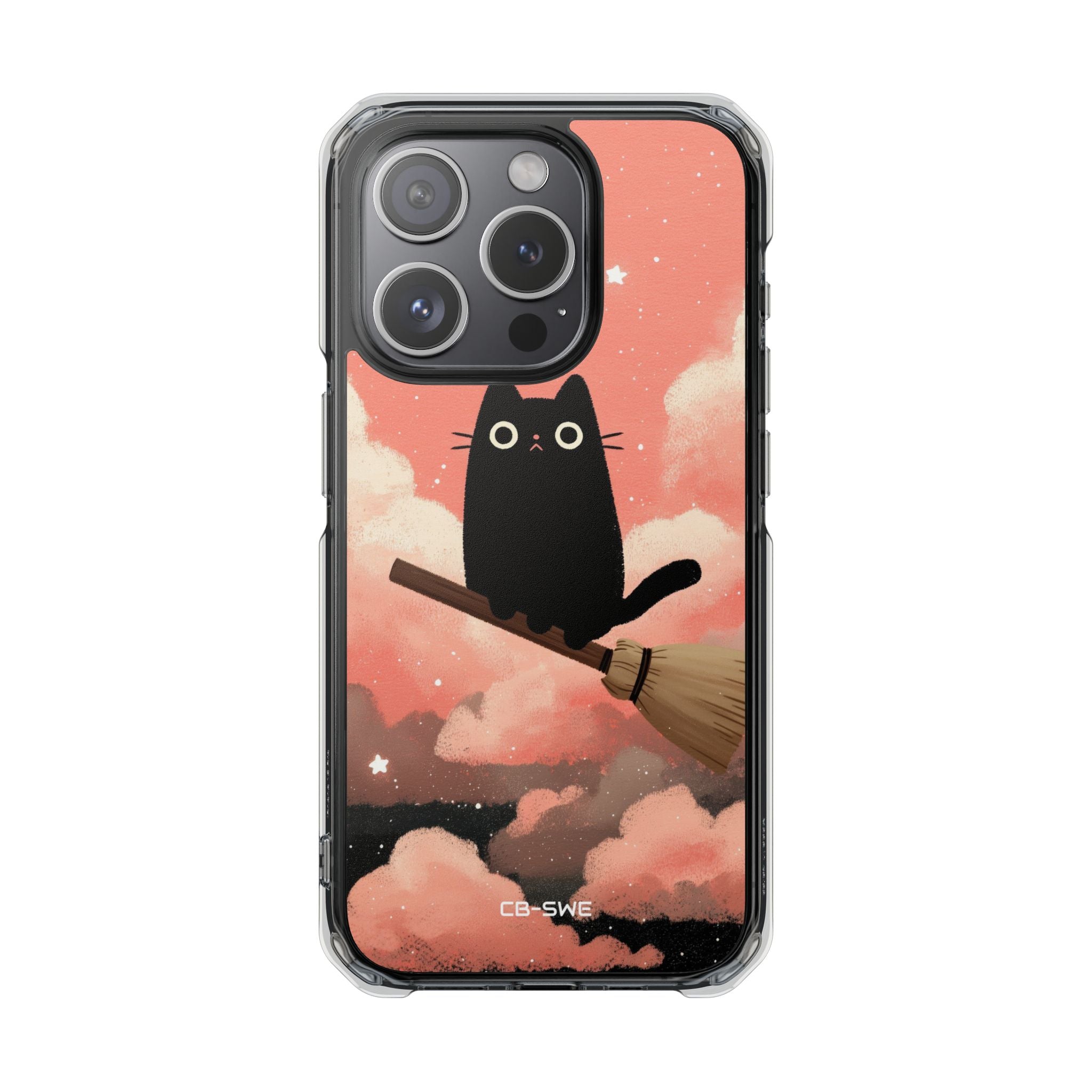 Cat Rides Broom iPhone Case - Impact