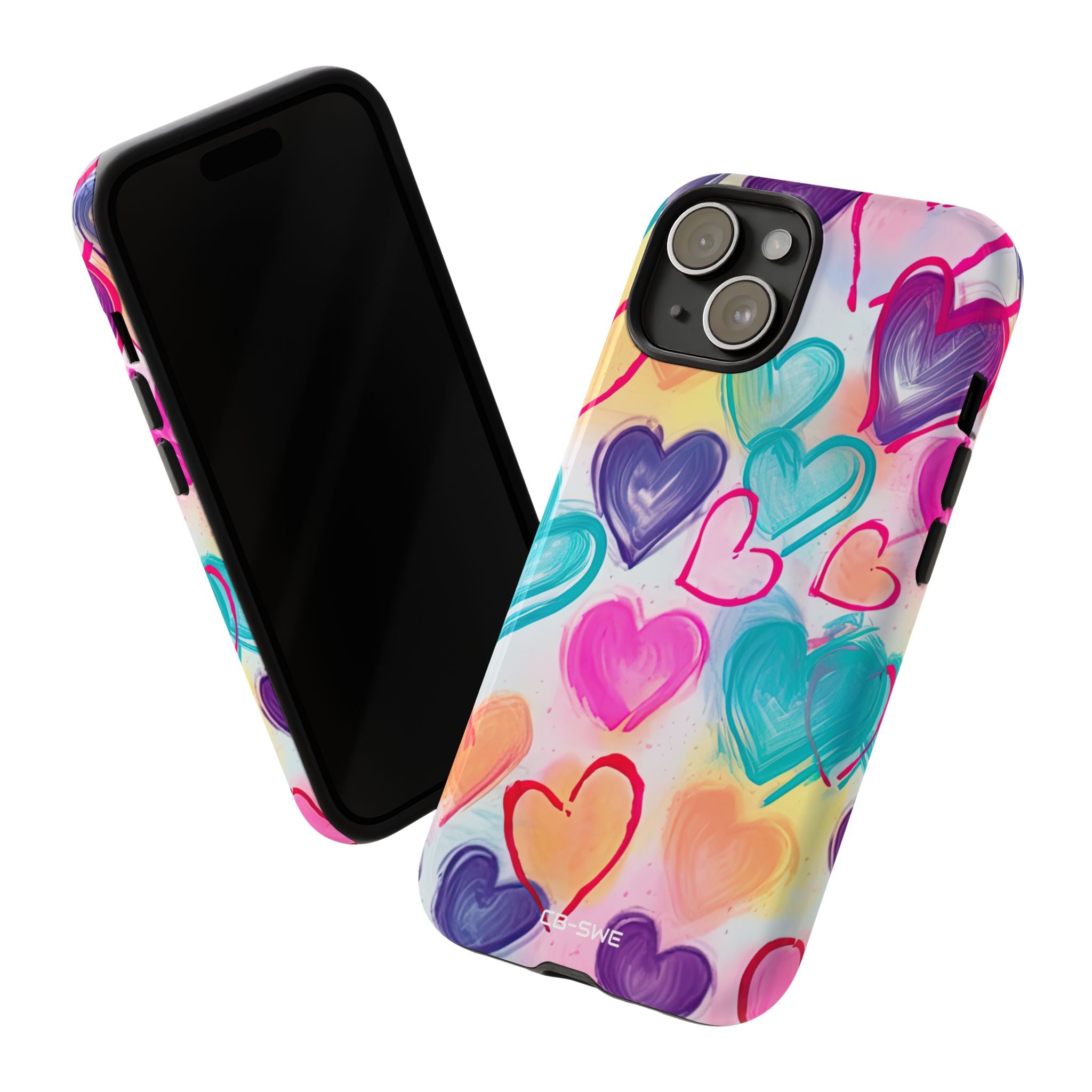 Hearts Dance Playfully - iPhone Case
