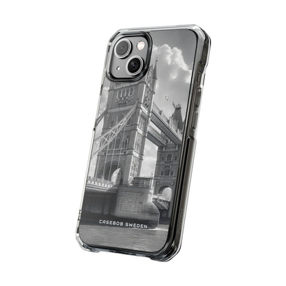 Tower Bridge Monochrome Architecture Study iPhone 14 - Clear Impact Phone Case