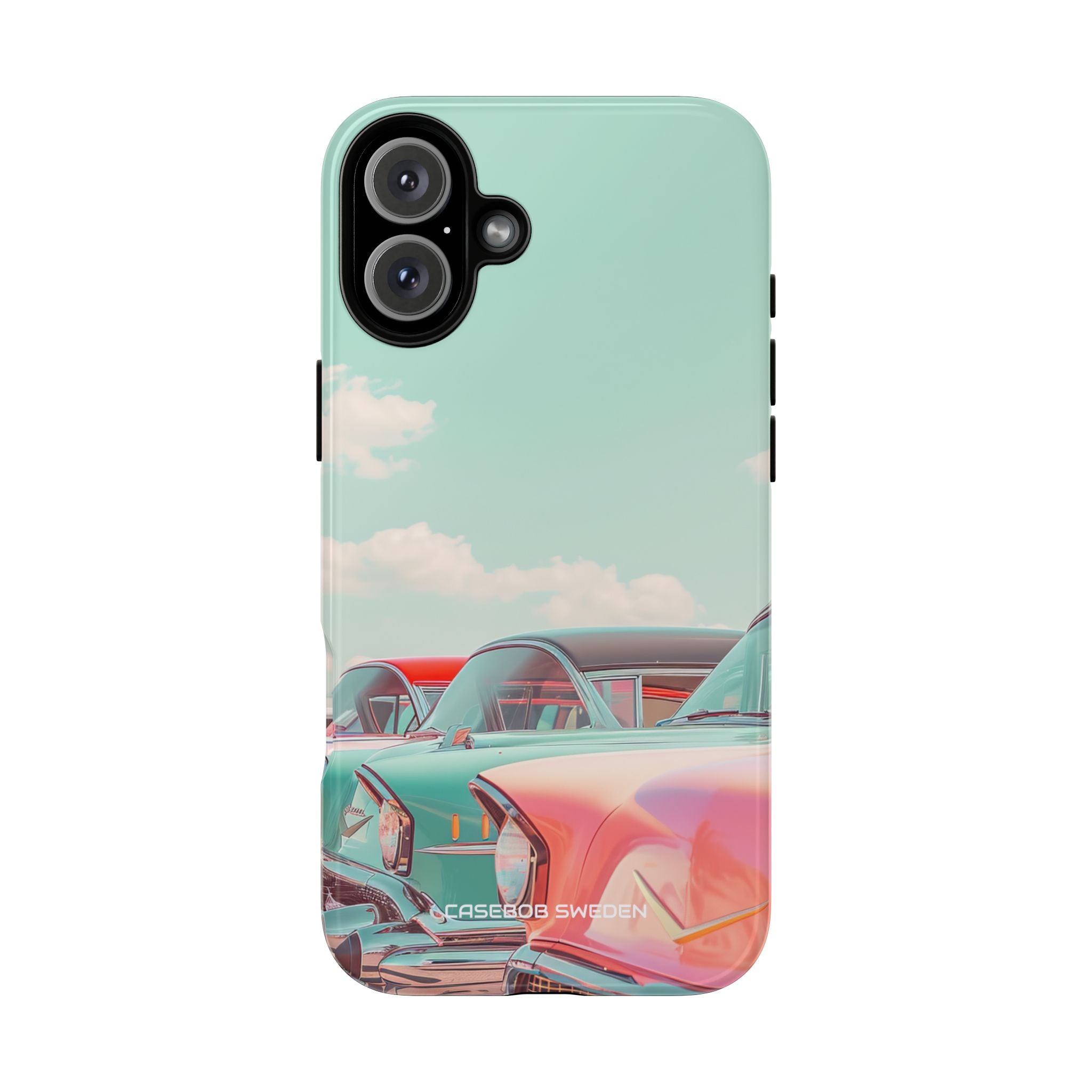 Vintage Turquoise Cars - Tough iPhone 16 Phone Case