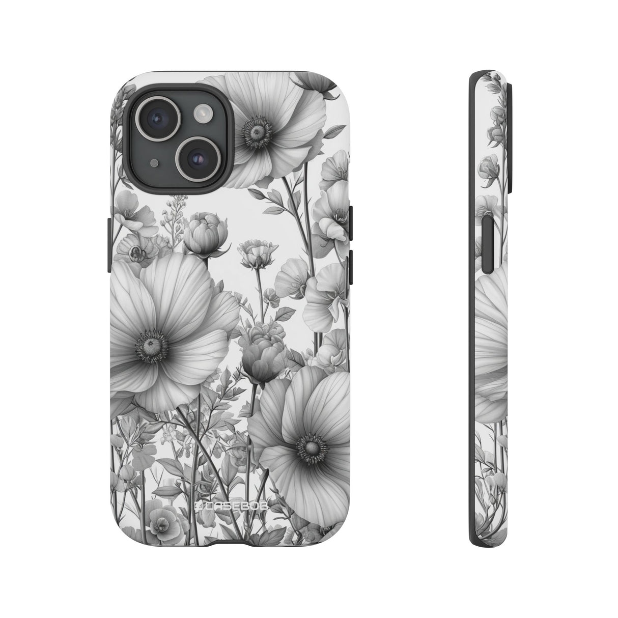 Monochrome Flora | Protective Phone Case for iPhone