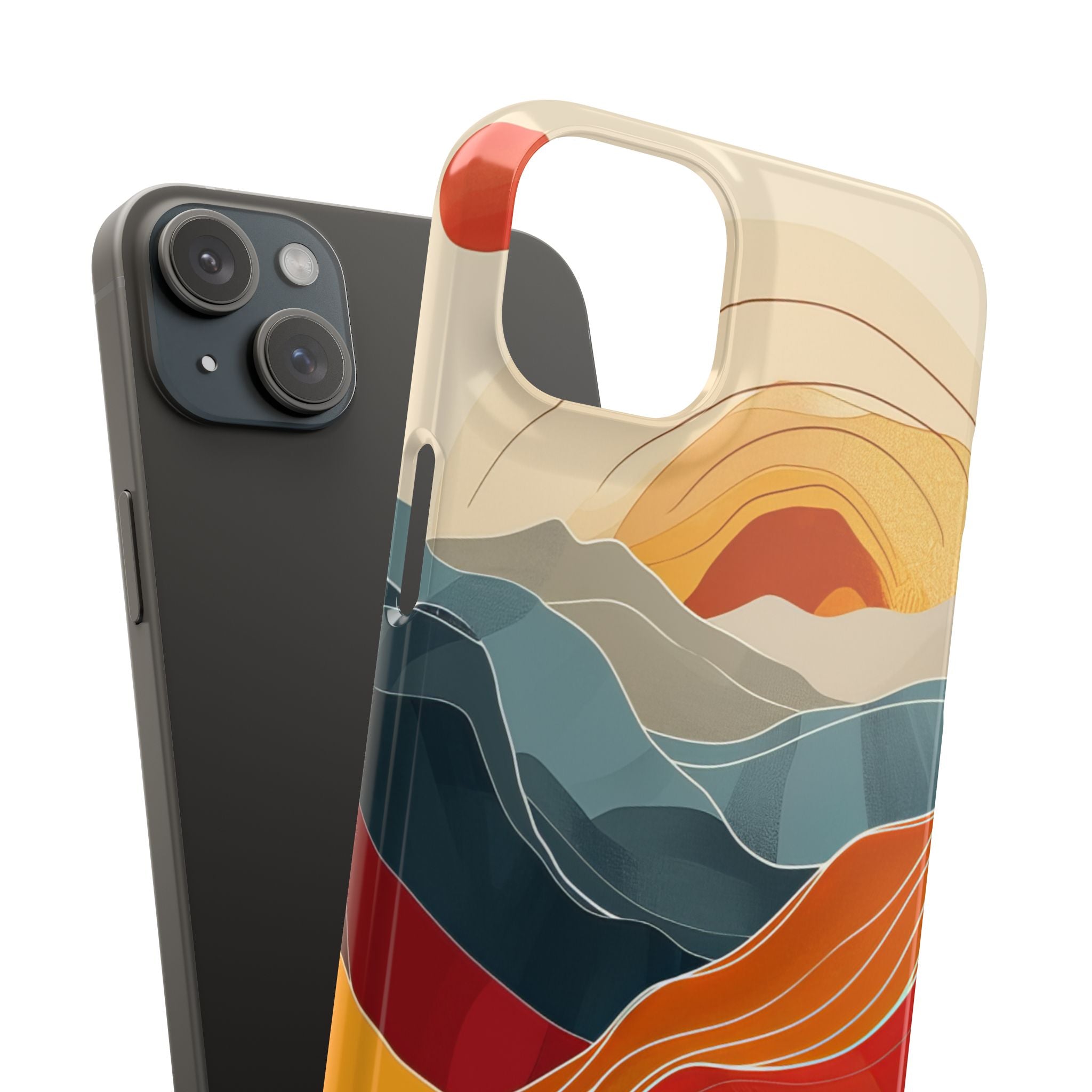 Harmonic Flow of Lines and Color iPhone 15 - Slim Phone Case