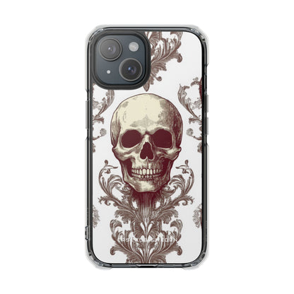 Gothic Skulls and Ornate Foliage iPhone 15 - Clear Impact Phone Case