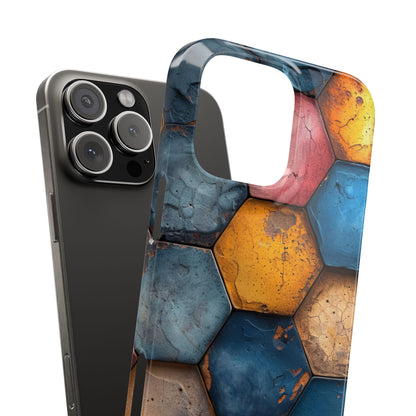 Rustic Geometric Tiles - Slim iPhone 16 Phone Case