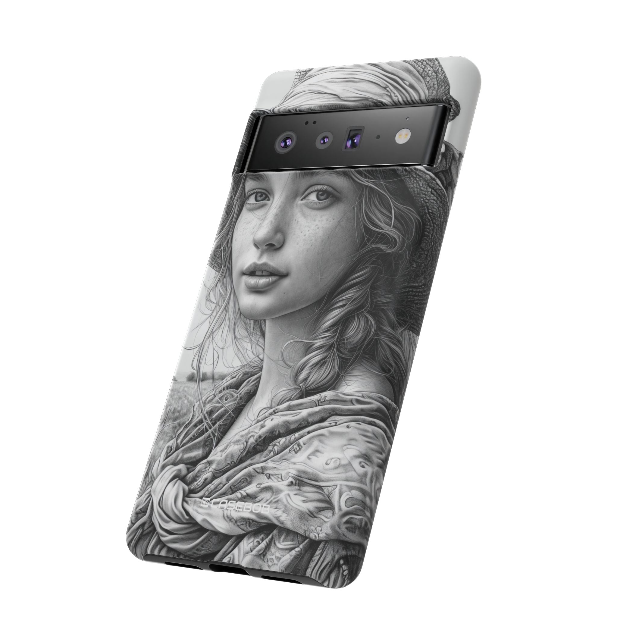 Serene Sketch Portrait - Phone Case for Google Pixel