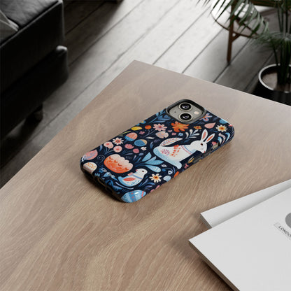 Bunnies Play Among Flowers - iPhone Case
