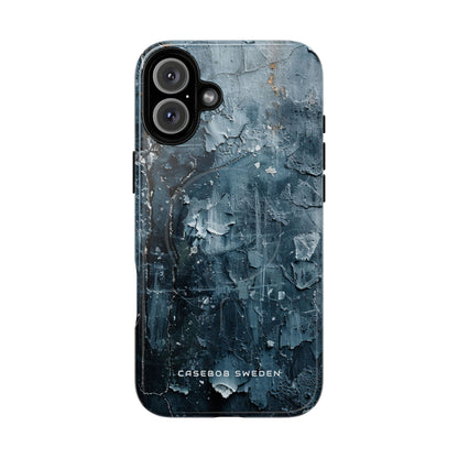 Weathered Blue Tapestry with Cracked Layers iPhone 16  Tough+ Phone Case