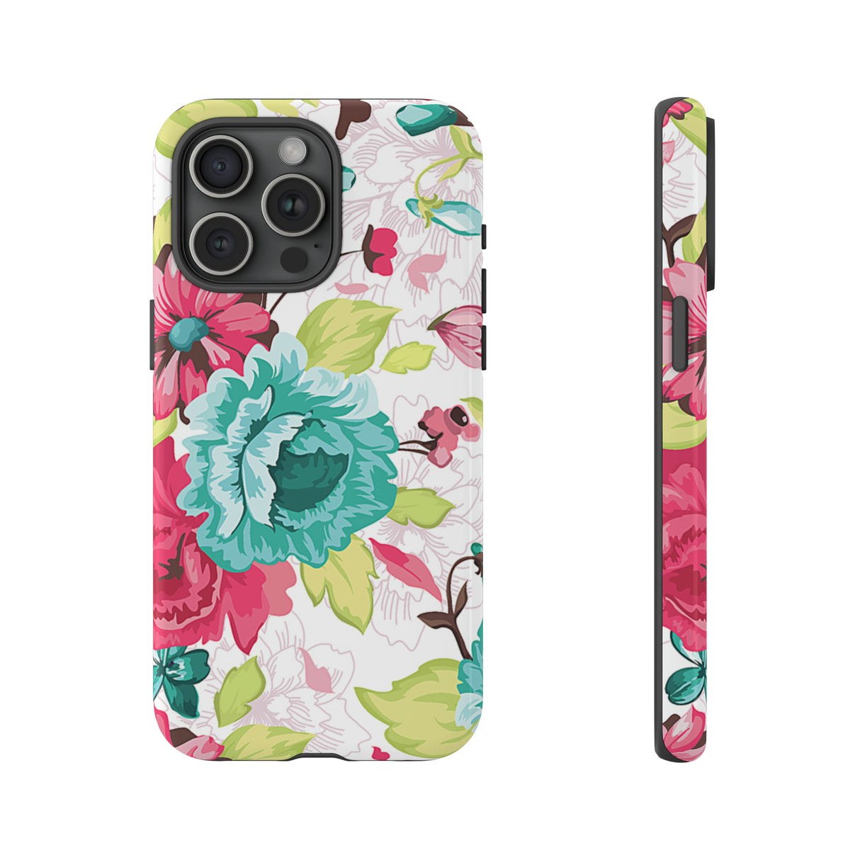 Vintage Flowers Pattern iPhone case (Protective) - Protective Phone Case