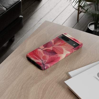 Elegant Pink Leaves Google Pixel 7 - Tough Phone Case