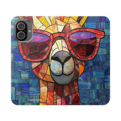 Sunglass Llama Mosaic - iPhone 16 Plus Case - Wallet